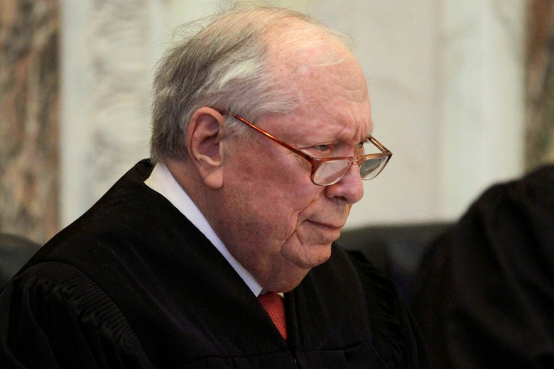 The late Judge Stephen Reinhardt listens to arguments during a hearing on California's Proposition 8 at the 9th Circuit Court of Appeals in San Francisco, Dec. 6, 2010