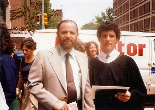 Father and son at Barron Lerner's graduation from the University of Pennsylvania, May 1982.