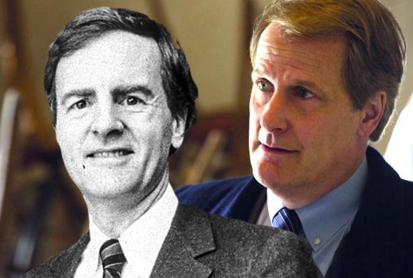 John Sculley, left, Apple's president in 1984, and Jeff Daniels 