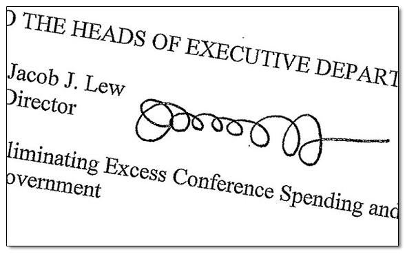 Jack Lew's signature.
