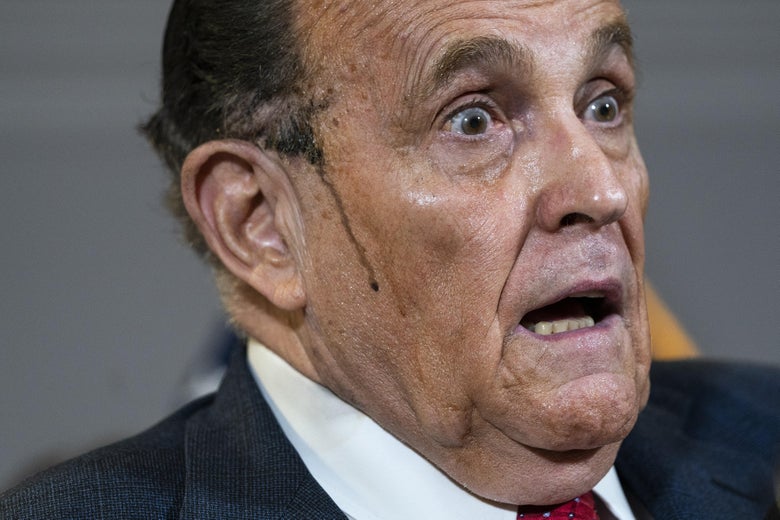Rudy Giuliani hair dye drip: What kind of color would run down your face  when you're sweating?