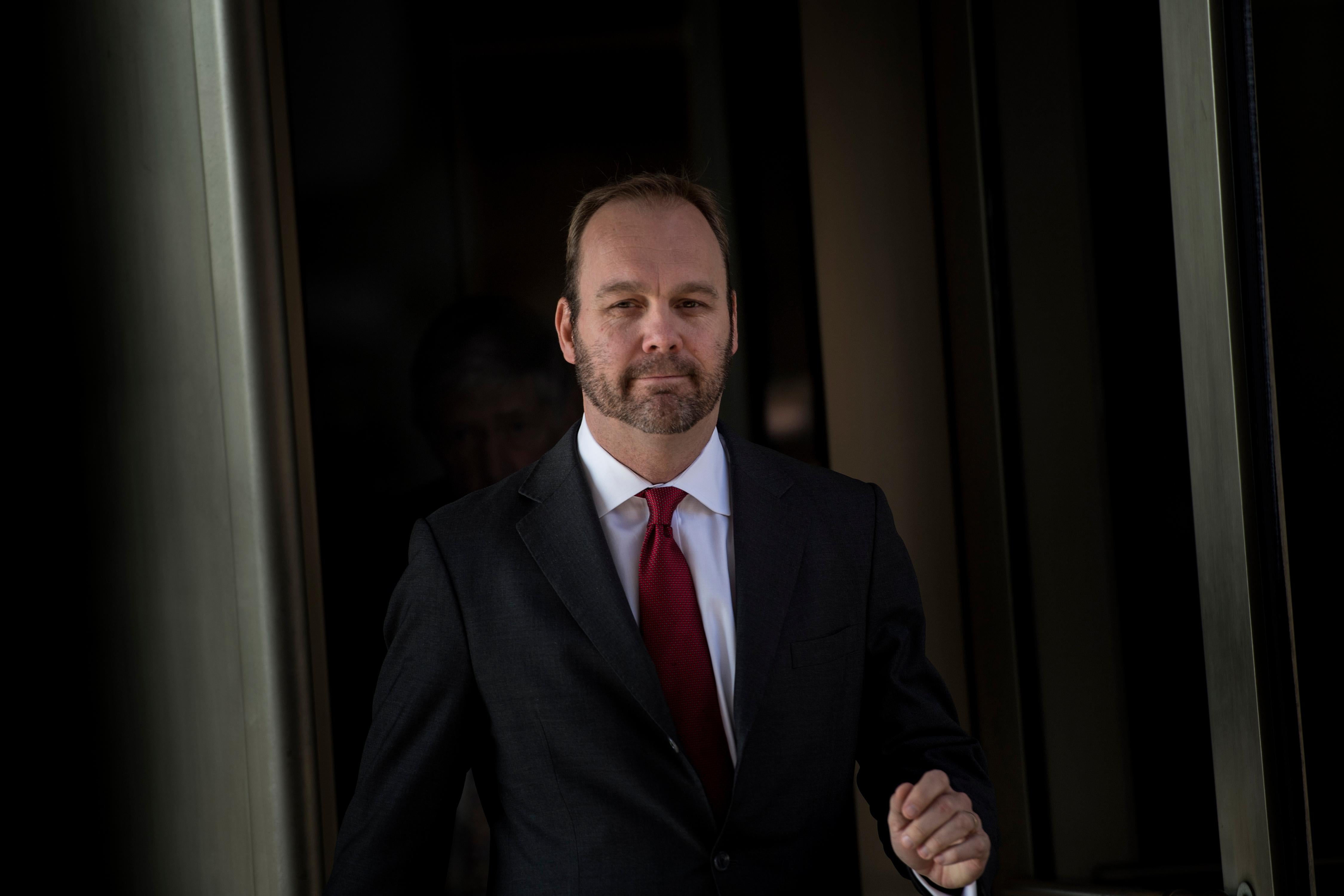 Former Trump campaign official Rick Gates leaves Federal Court on December 11, 2017 in Washington, DC.