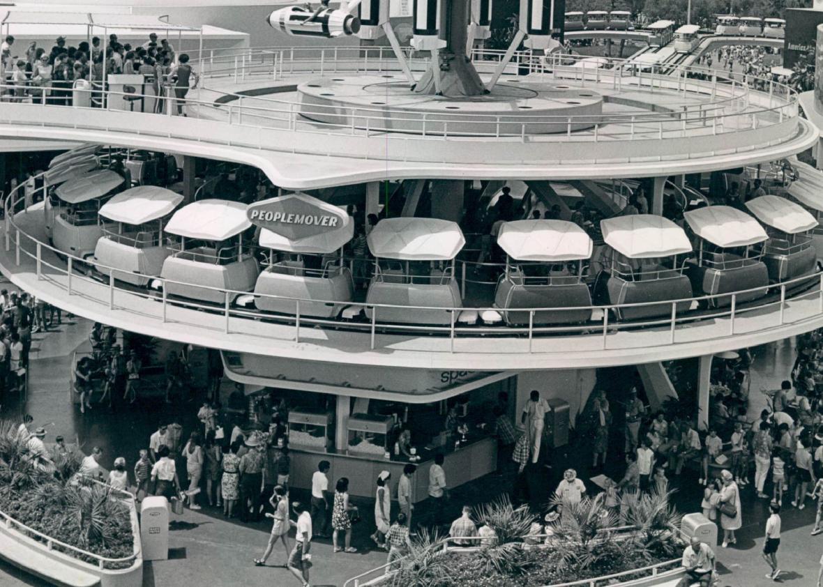 Tomorrowland in the People Mover Station, hub of the world of the future.