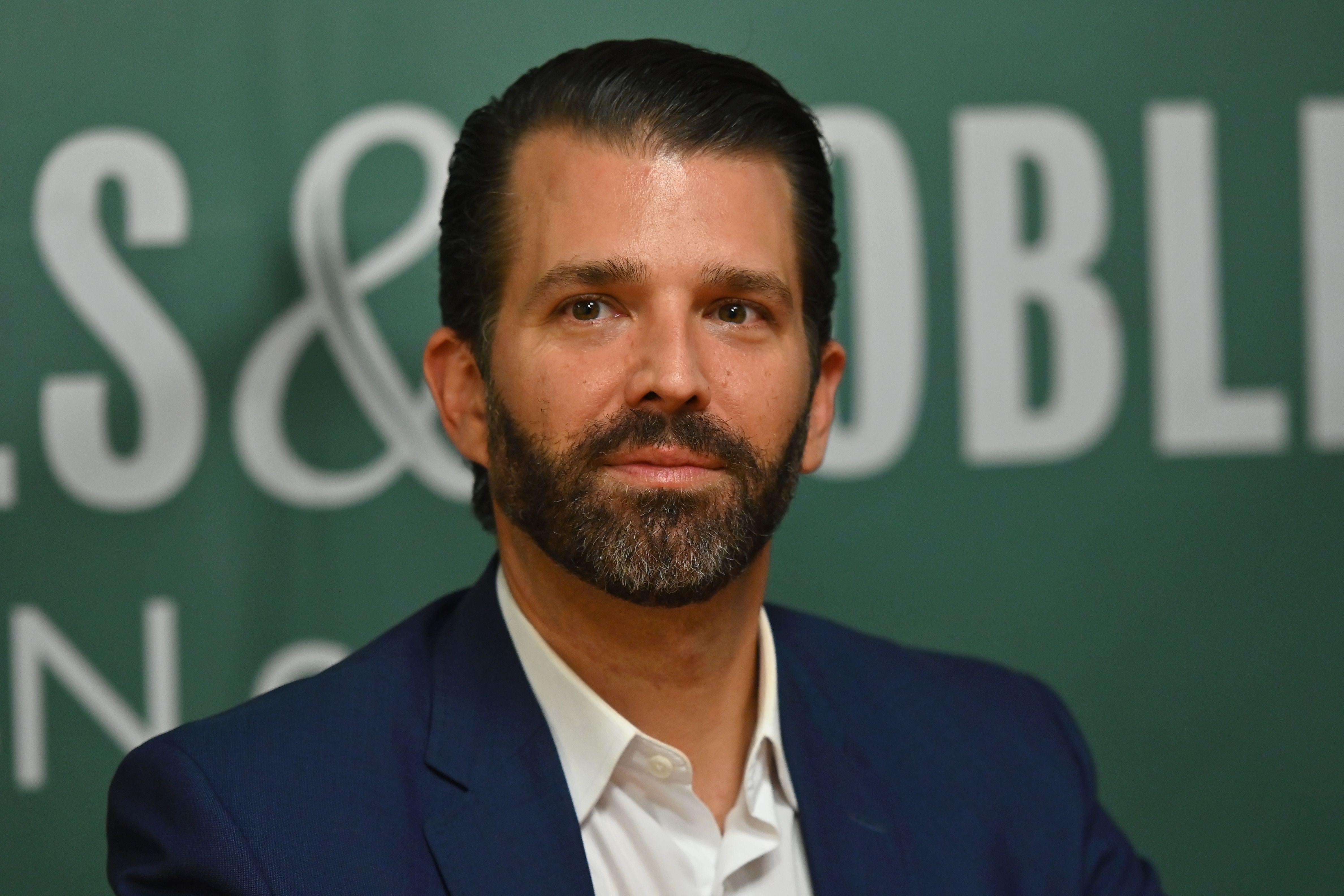 Donald Trump Jr., poses during a signing event for his new Book Triggered: How the Left Thrives on Hate and Wants to Silence Us at Barnes & Noble on 5th Avenue on November 5, 2019 in New York. 