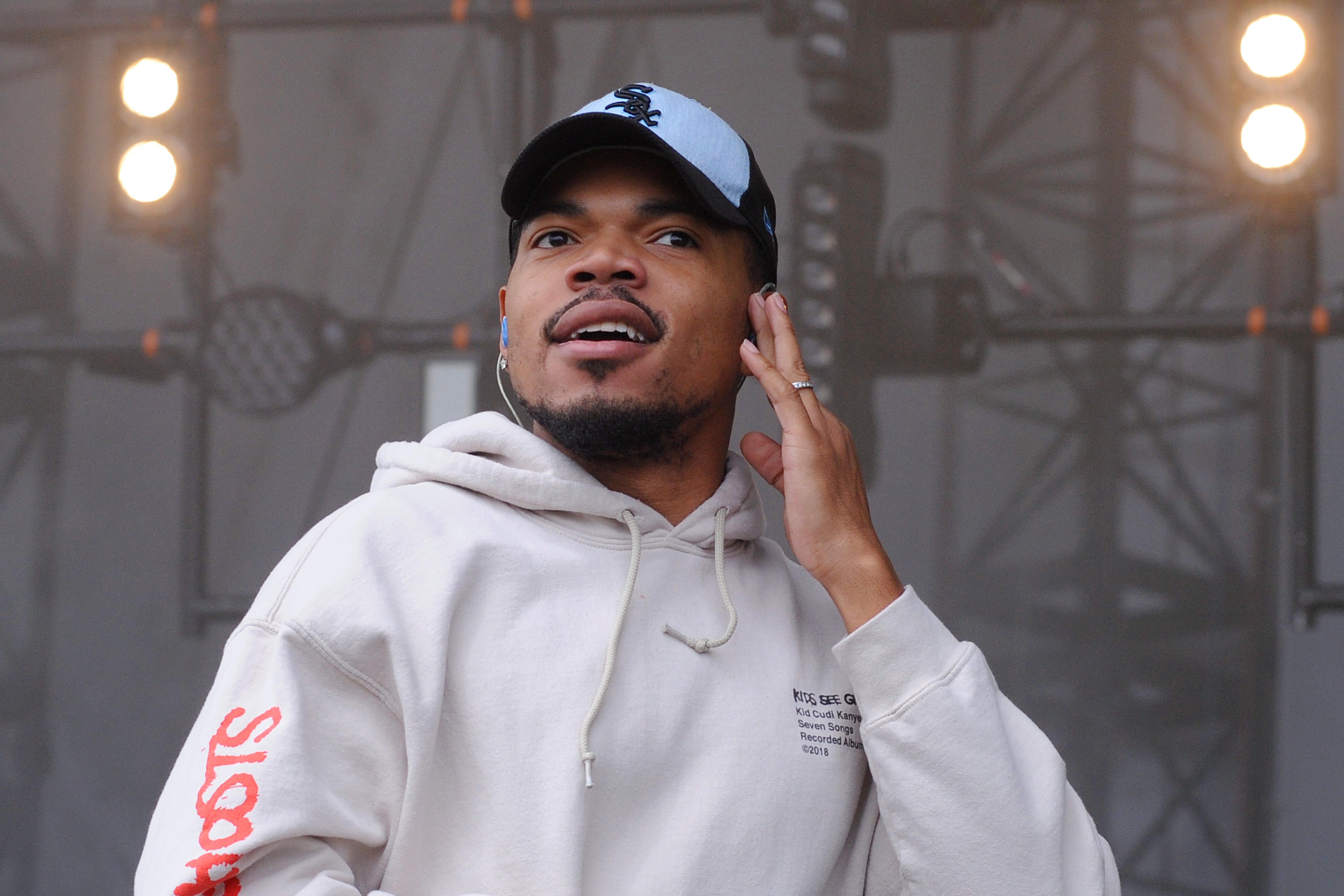 Chance The Rapper performs onstage during Nickelodeon's Second Annual SlimeFest at Huntington Bank Pavilion on June 08, 2019 in Chicago, Illinois. (Photo by Timothy Hiatt/Getty Images  for Nickelodeon)
