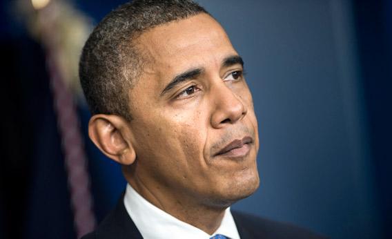 Pres. Obama speaks to the press in the briefing room of the White House October 29, 2012.