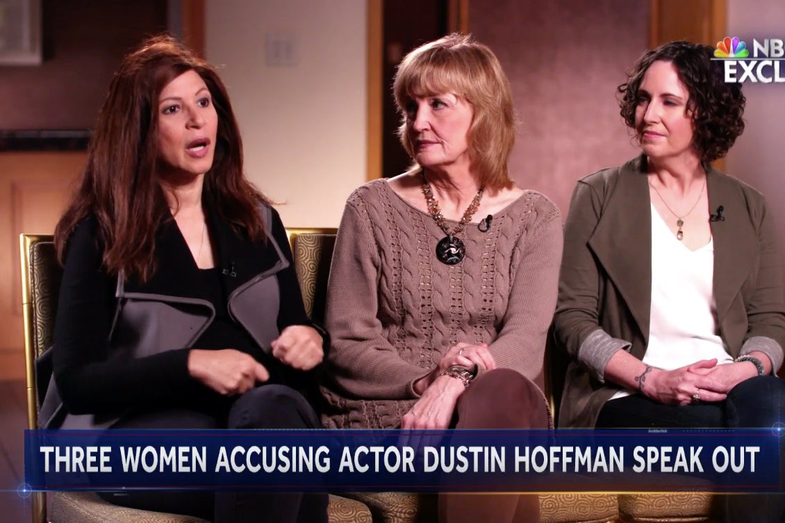 Cori Thomas, Kathryn Rossetter, and Anna Graham Hunter appear on NBC Nightly News to discuss Dustin Hoffman's behavior toward them.