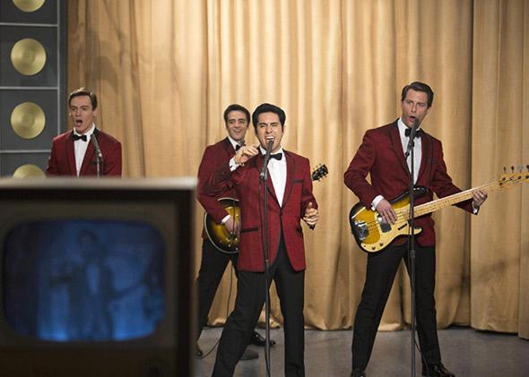 John Lloyd Young, Vincent Piazza, Erich Bergen and Michael Lomenda in Jersey Boys (2014).