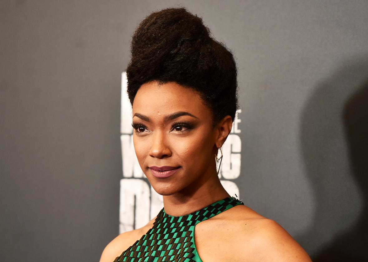 Actress Sonequa Martin-Green attends the premiere of AMC's "Fear The Walking Dead" Season 2 at Cinemark Playa Vista on March 29, 2016 in Los Angeles, California. 