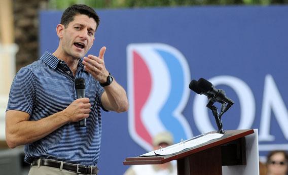 Republican Vice Presidential candidate, U.S. Rep. Paul Ryan speaks during the Victory Rally in Florida on August 18, 2012 in The Villages, Florida. 