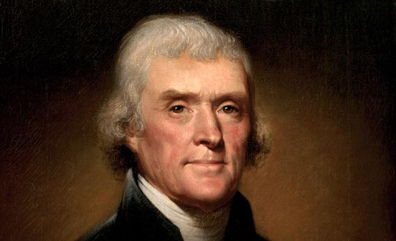 Portrait of Thomas Jefferson in 1800.