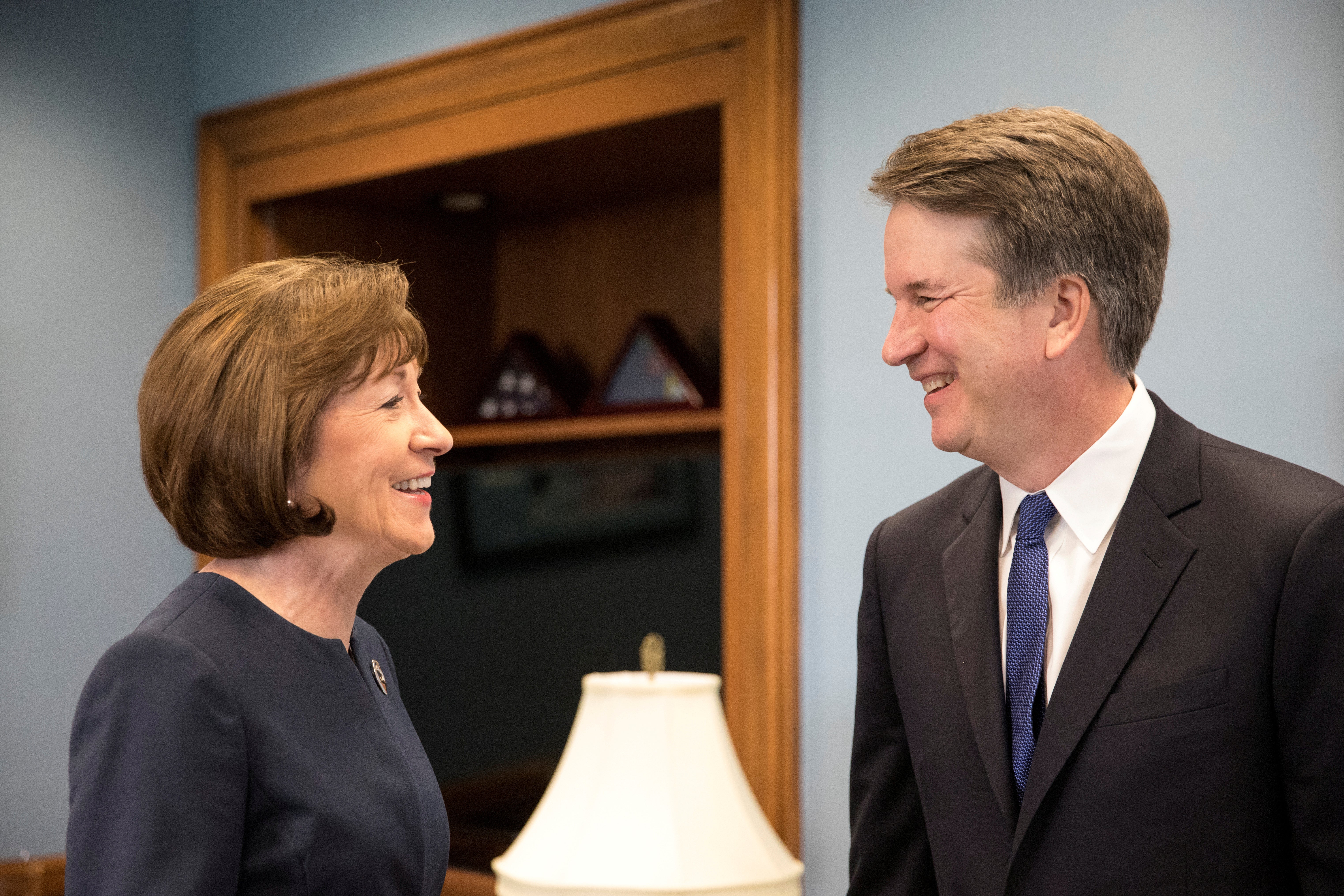 Sen. Susan Collins meets with Brett Kavanaugh before voting to confirm him to the Supreme Court. 