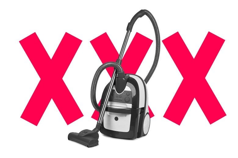 A vacuum with three "Xs" behind it.