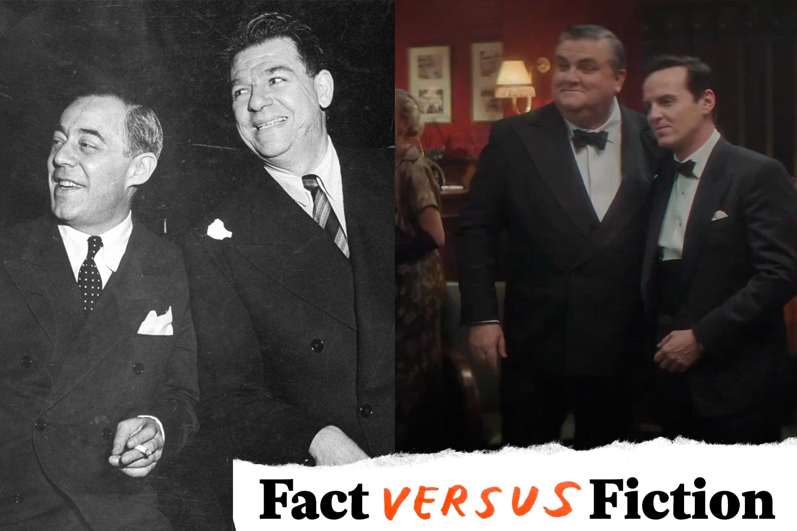 Side-by-side of the real-life Rodgers and Hammerstein and the Linklater-cast Rodgers and Hammerstein.