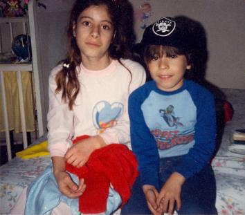 Esparza as a child with one of her brothers.