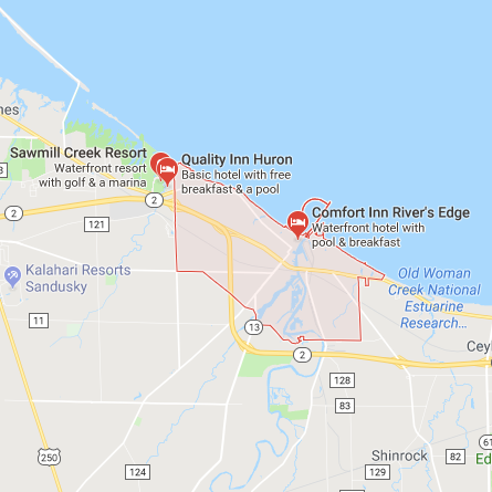 A Google Map of Huron, Ohio.