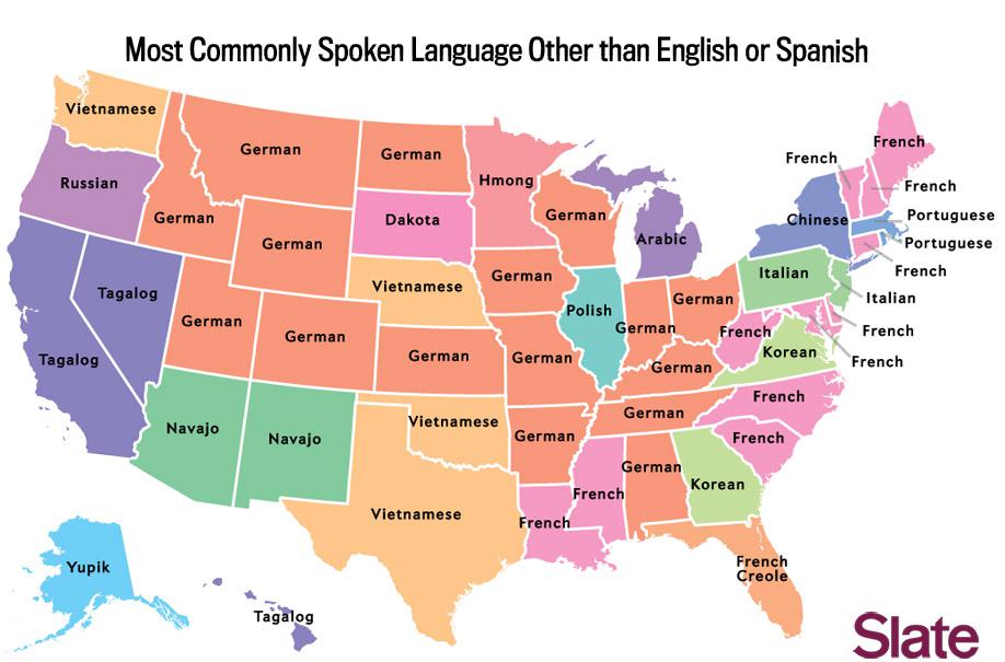 Language Map Of Usa Language map: What's the most popular language in your state?