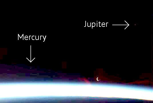 Mercury and Jupiter seen from space