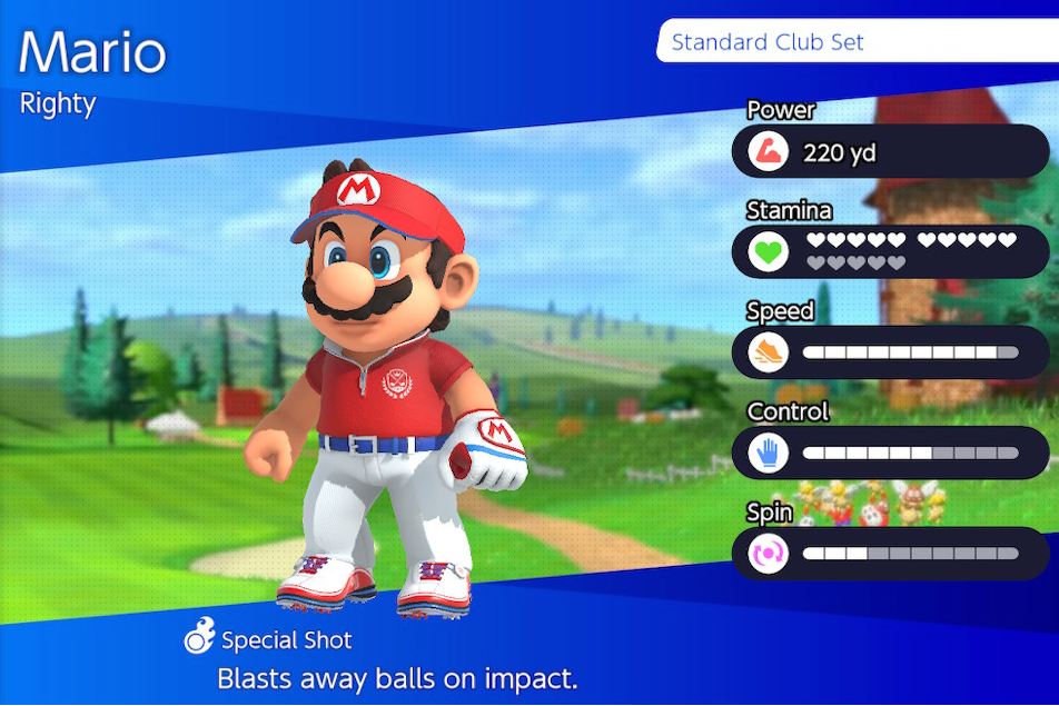 Mario character selection screen.