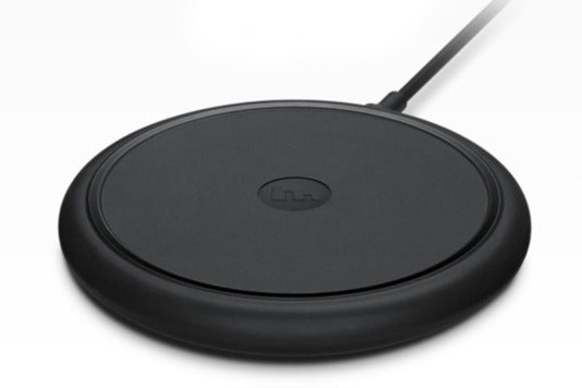Black Mophie wireless charging base.
