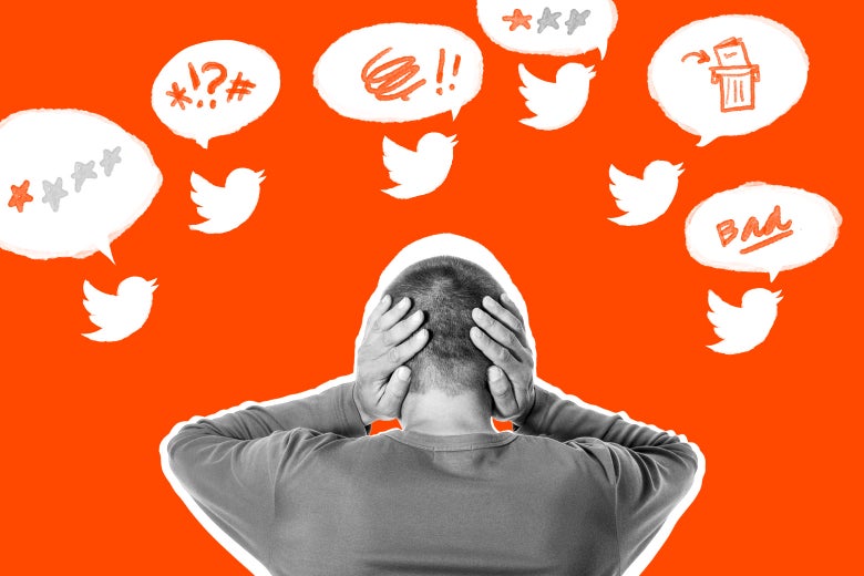 An author covering her ears as she’s deluged by negative tweets