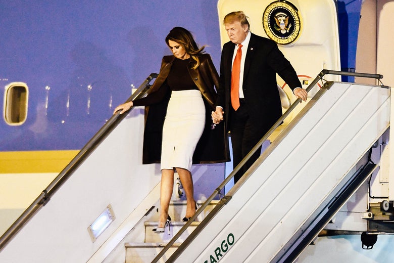 Donald Trump and Melania arrive in Buenos Aires.