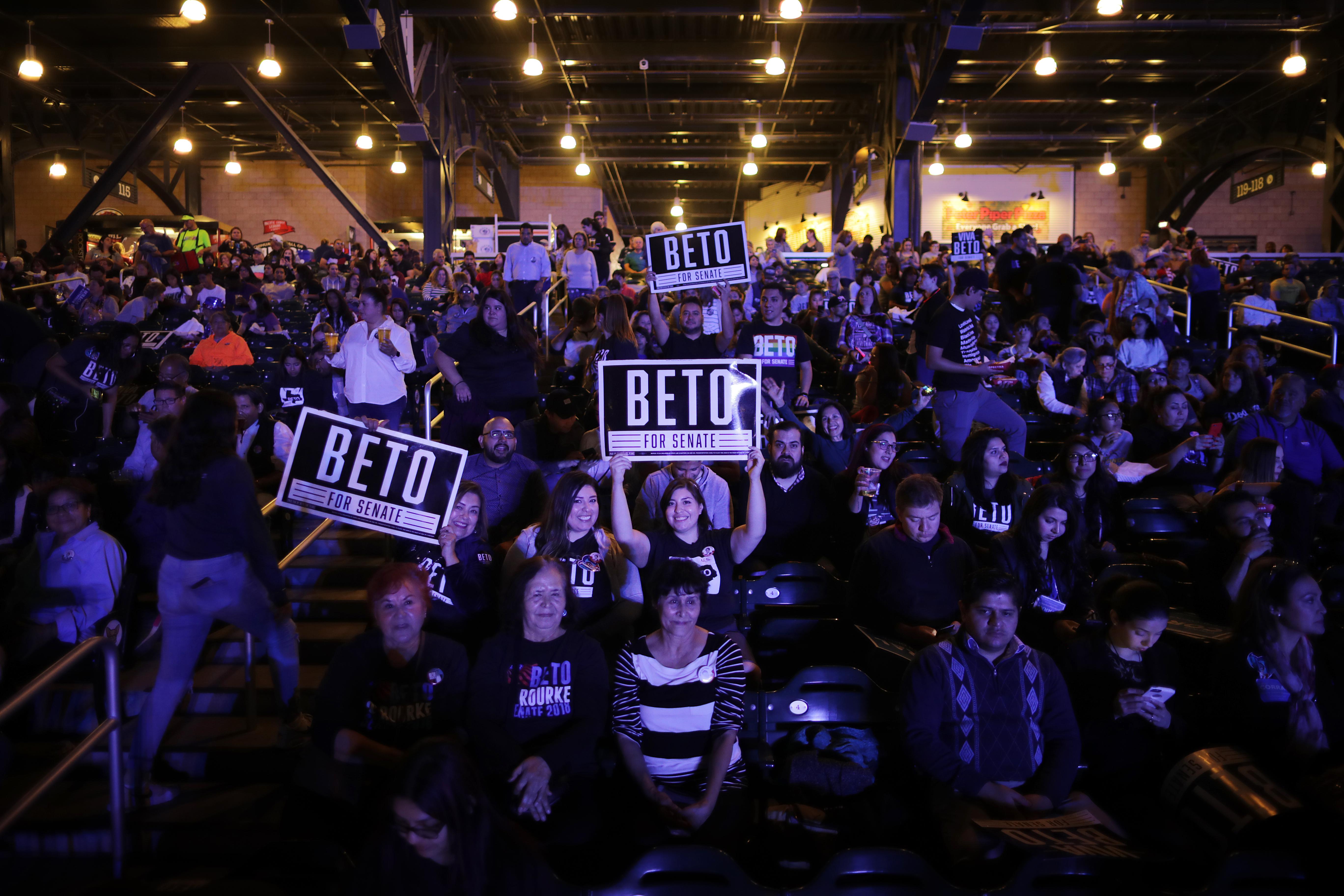 Thousands of supporters attend an election night party for U.S. Senate candidate Rep. Beto O'Rourke, who lost to Ted Cruz. 