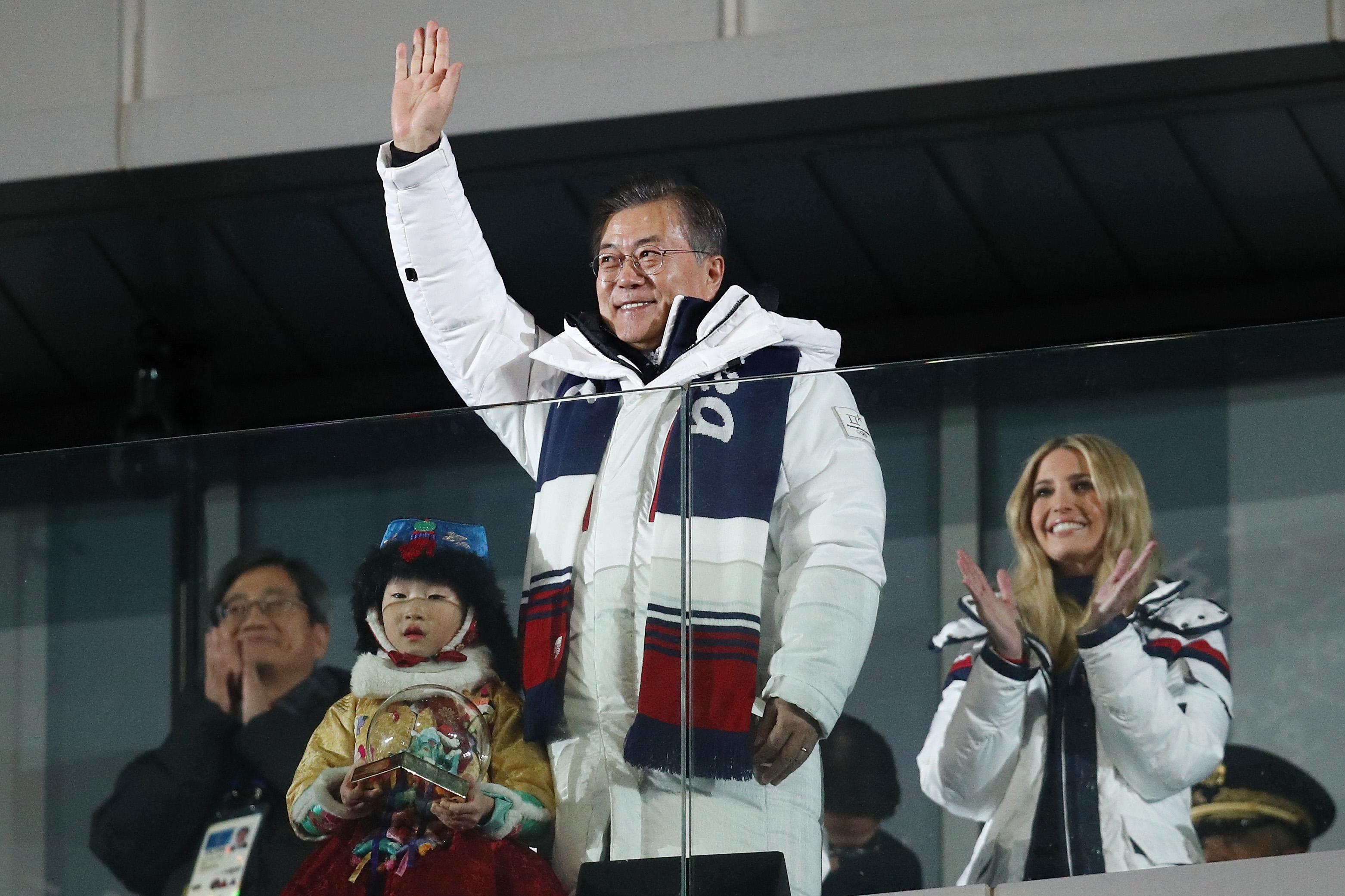 President Moon Jae-in of South Korea attends the Closing Ceremony of the PyeongChang 2018 Winter Olympic Games.