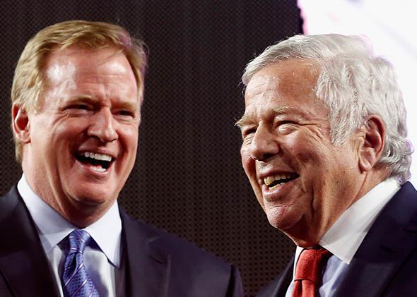 NFL Commissioner Roger Goodell and New England Patriots owner Robert Kraft.