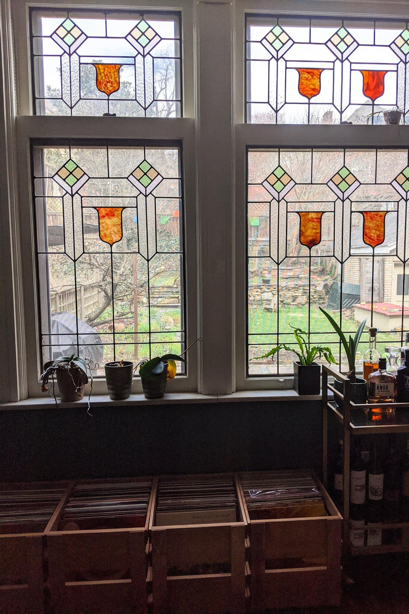 View from a stained glass window.