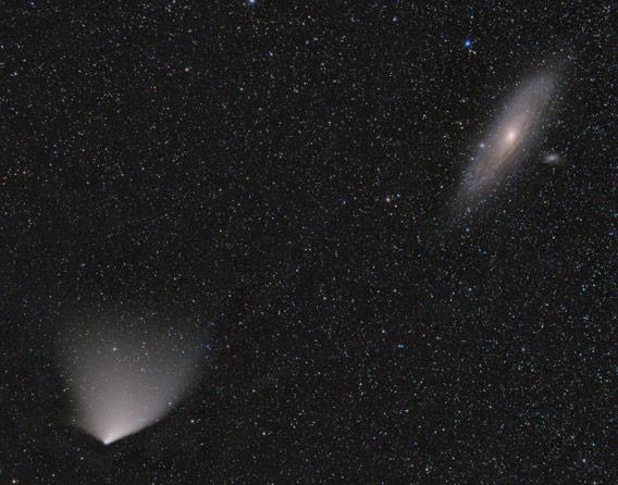 Comet and galaxy