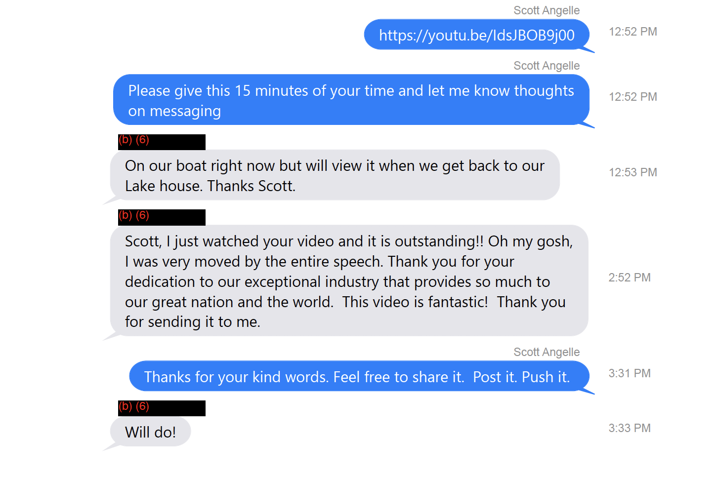 Screenshot of a text conversation