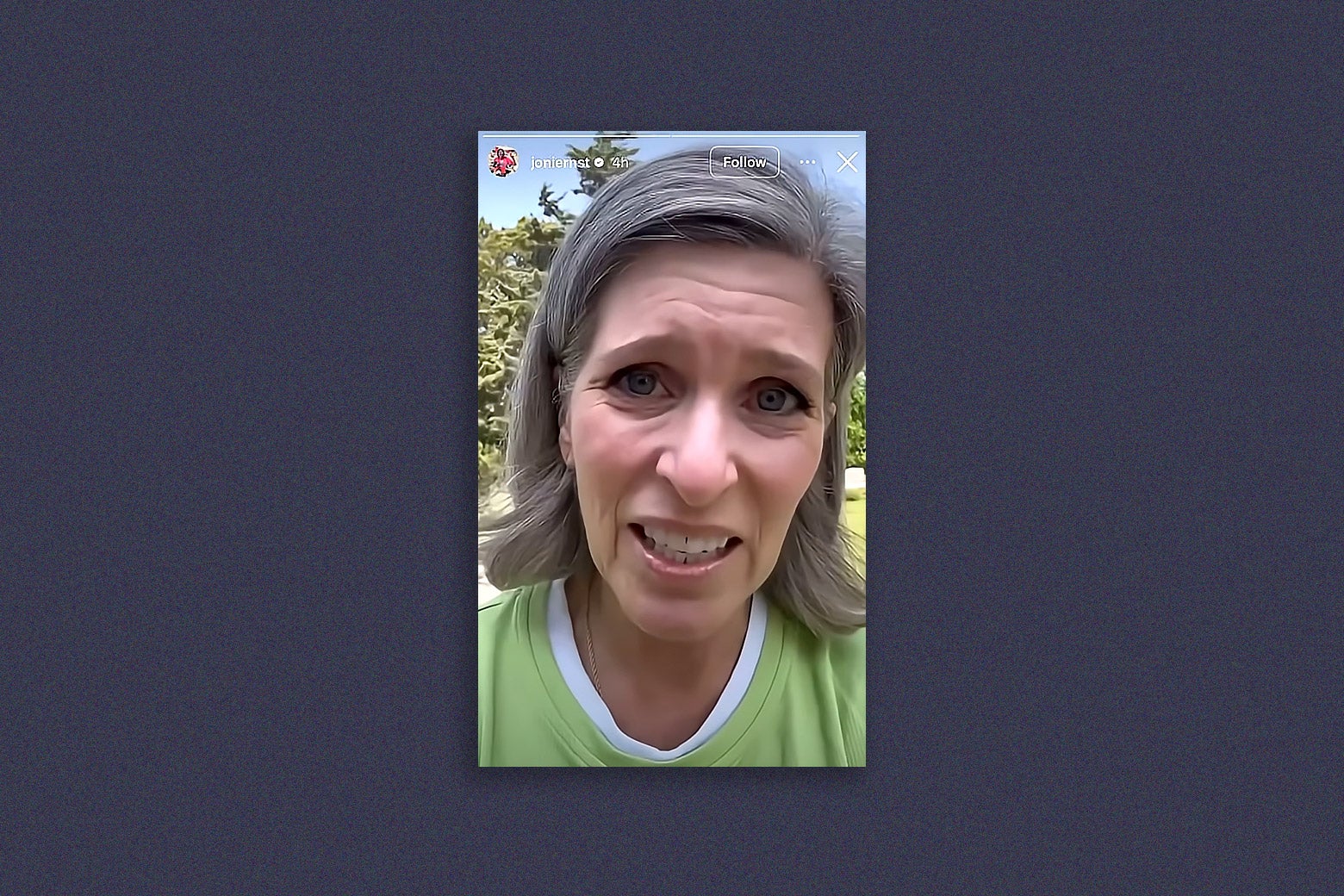 Joni Ernst awkwardly apologizing via an Instagram video.