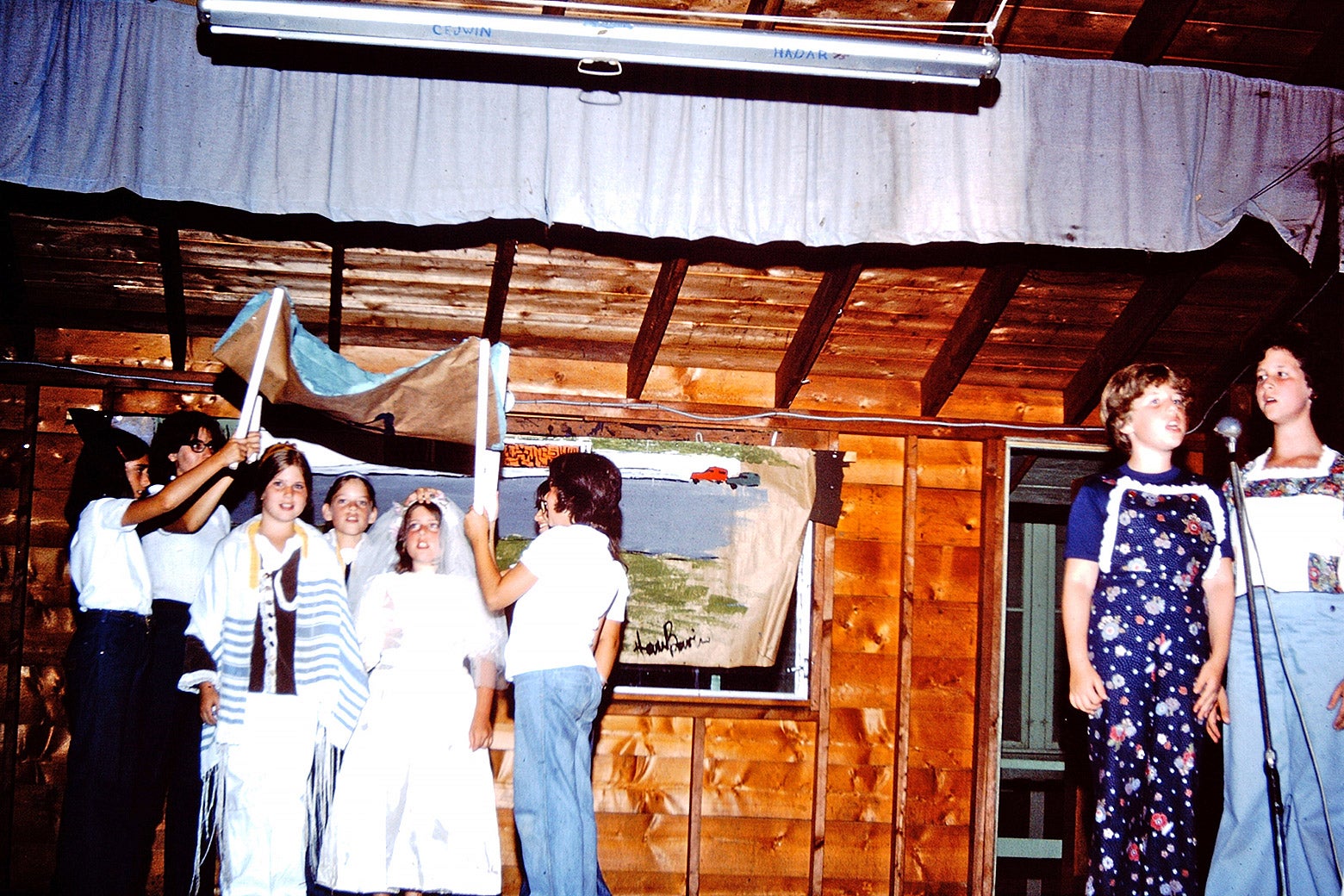 A simulated marriage at a Jewish summer camp.