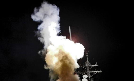 Tomahawk missile launch, Mediterranean Sea, March 2011.