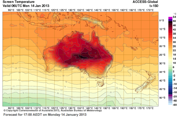 Australia weather maps get new color: bright purple
