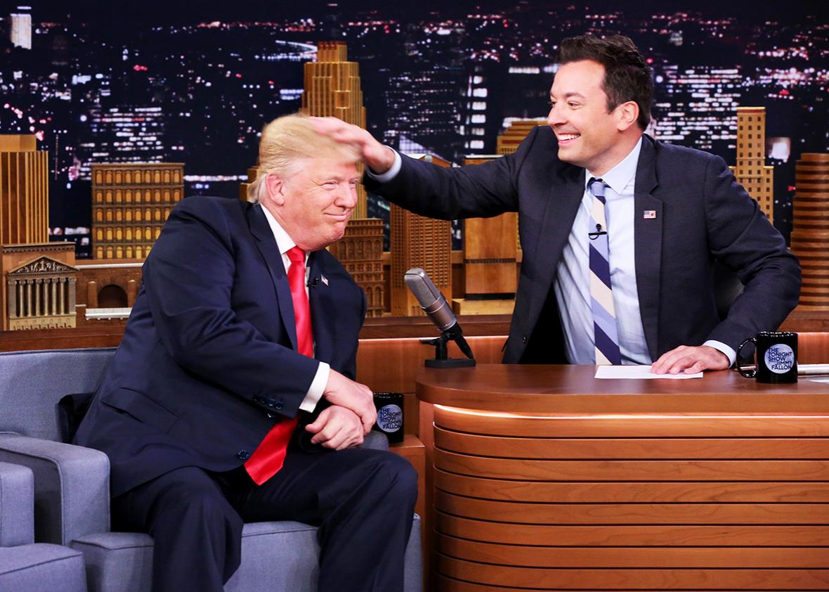 Republican Presidential Candidate Donald Trump during an interview with host Jimmy Fallon on September 15, 2016. 