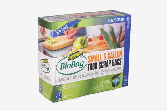 BioBag 48-Count 3-Gallon Compostable Bags.