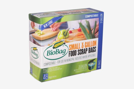 BioBag 48-Count 3-Gallon Compostable Bags.
