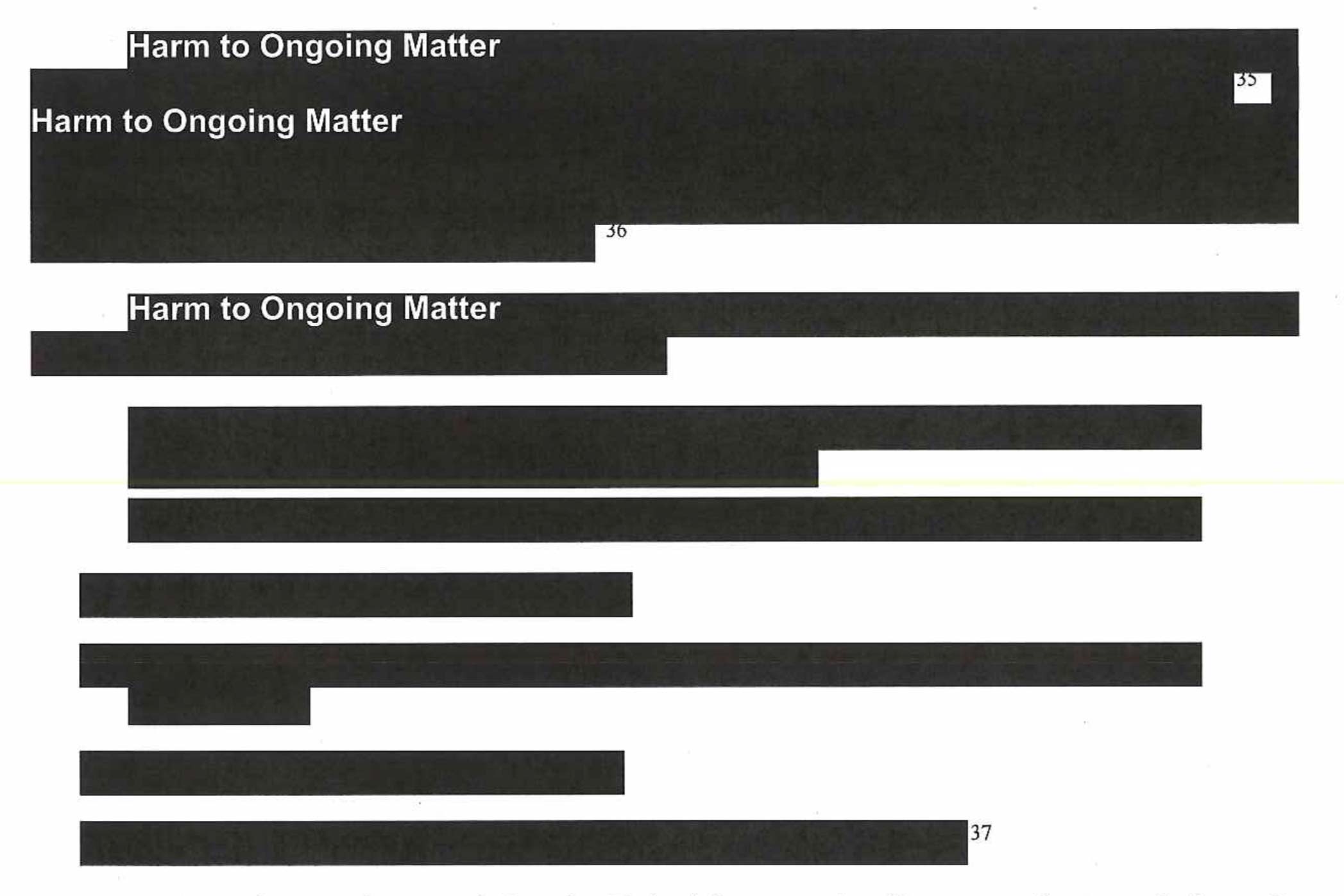 Harm To Ongoing Matter