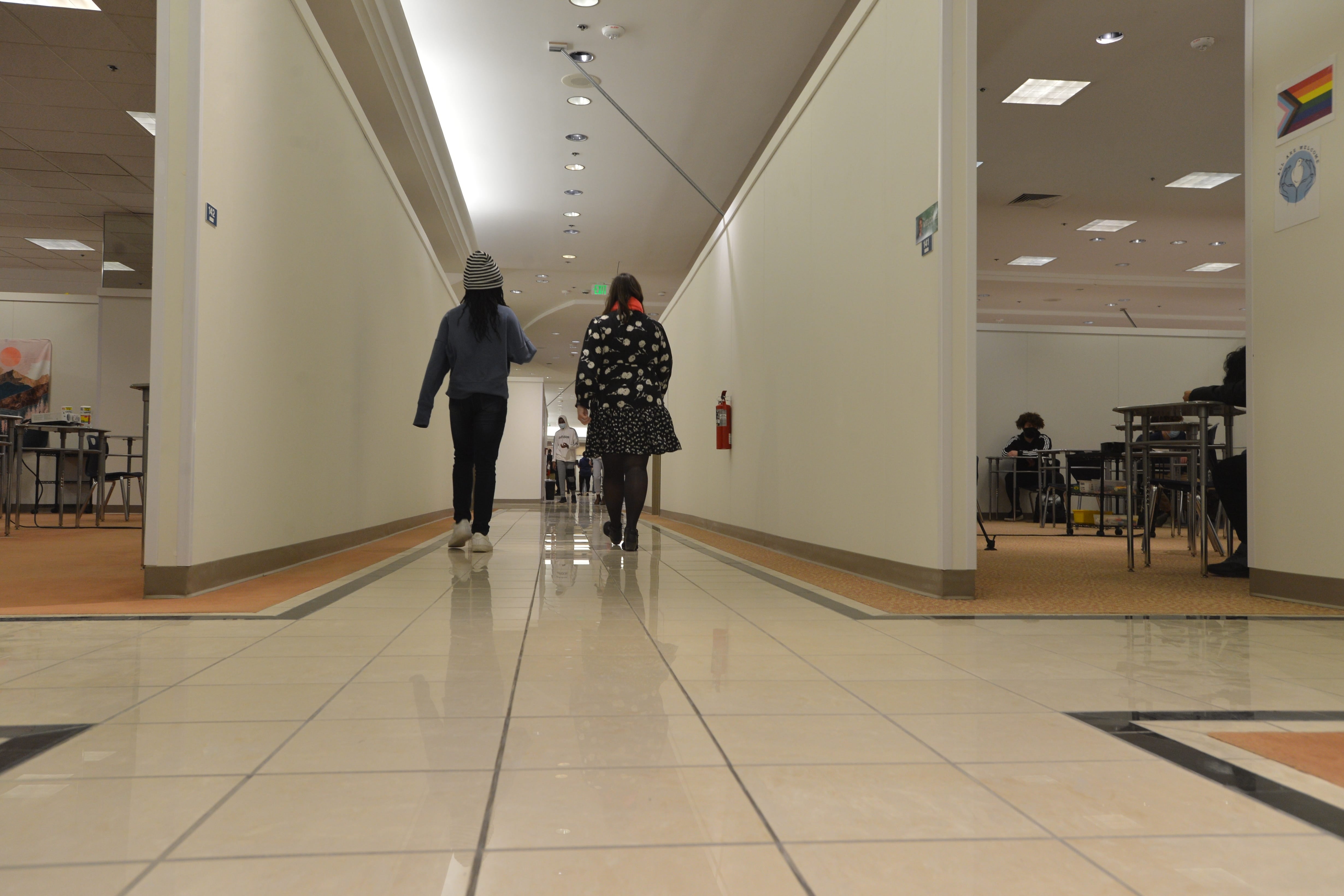 The hallways at Burlington High School.
