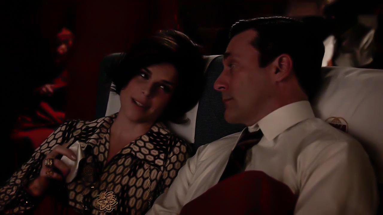 Neve Campbell and Jon Hamm in Mad Men