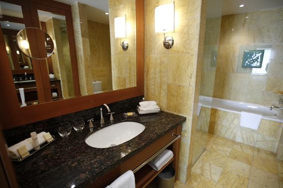 A view of a bathroom at the Hyatt Regency Hotel in Warsaw, March 16, 2012. 