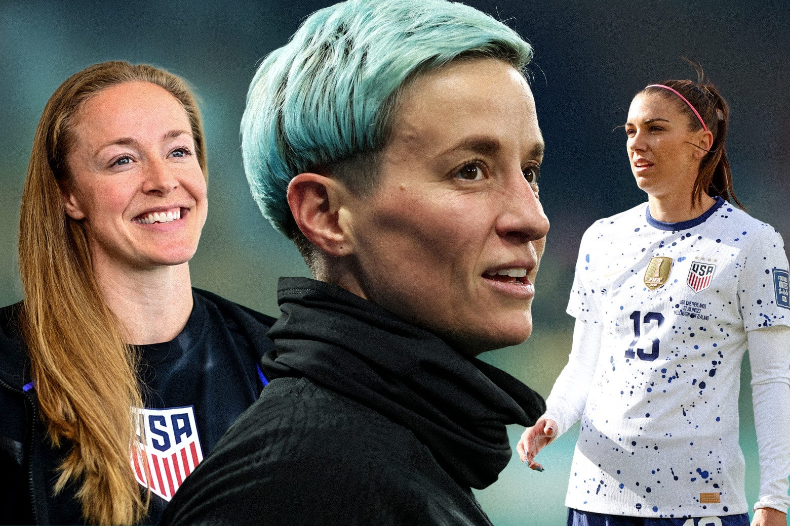 Becky Sauerbrunn, Megan Rapinoe, and Alex Morgan