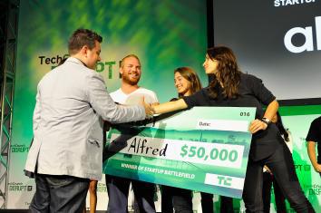 Alfred Club accepts TechCrunch award