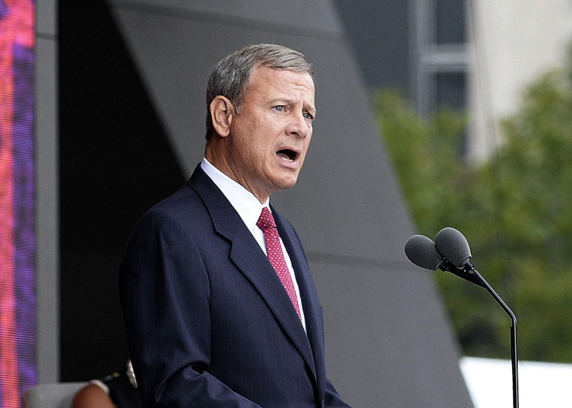 Chief Justice John Roberts speaks at the opening ceremony of the Smithsonian National Museum of African American History and Culture on September 24, 2016 in Washington, DC.  