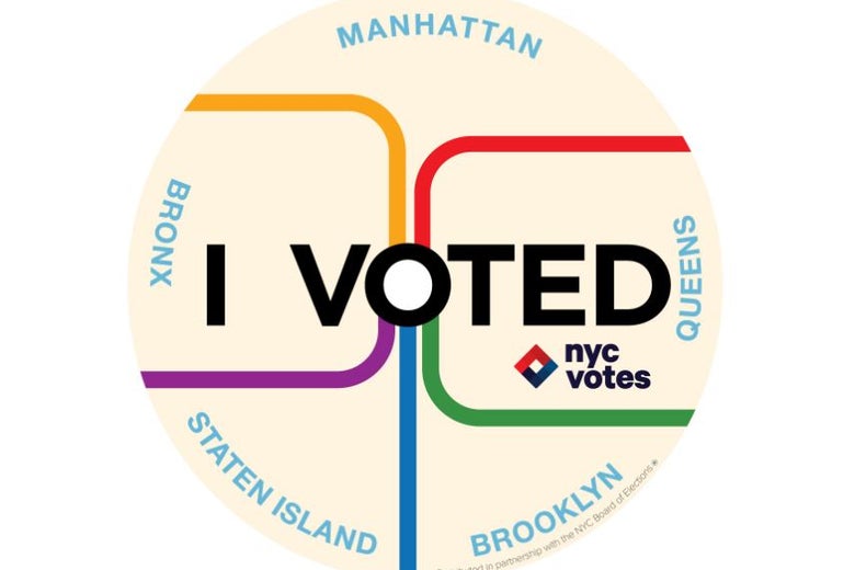 NYC's "I Voted" sticker.