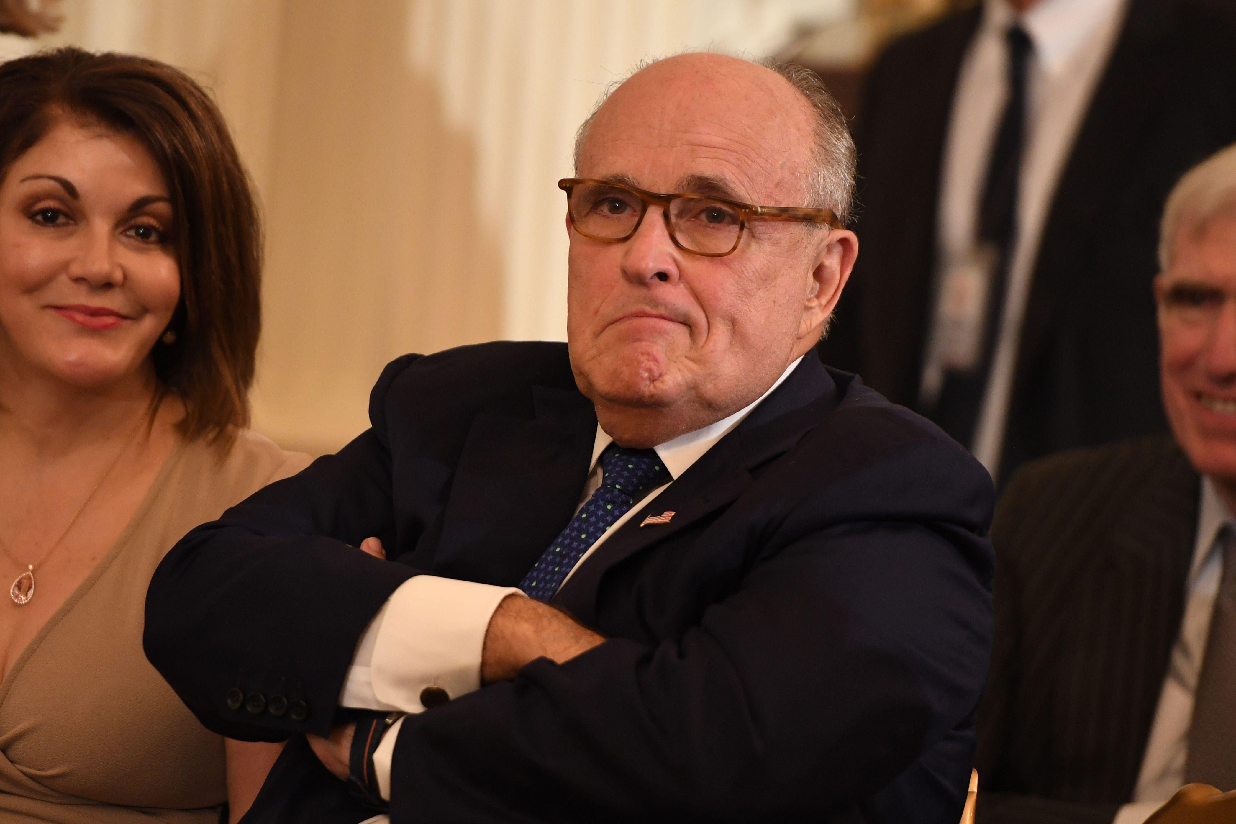 Rudy Giuliani looks on before President Donald Trump announces his Supreme Court nominee in the East Room of the White House on July 9, 2018 in Washington, D.C. 