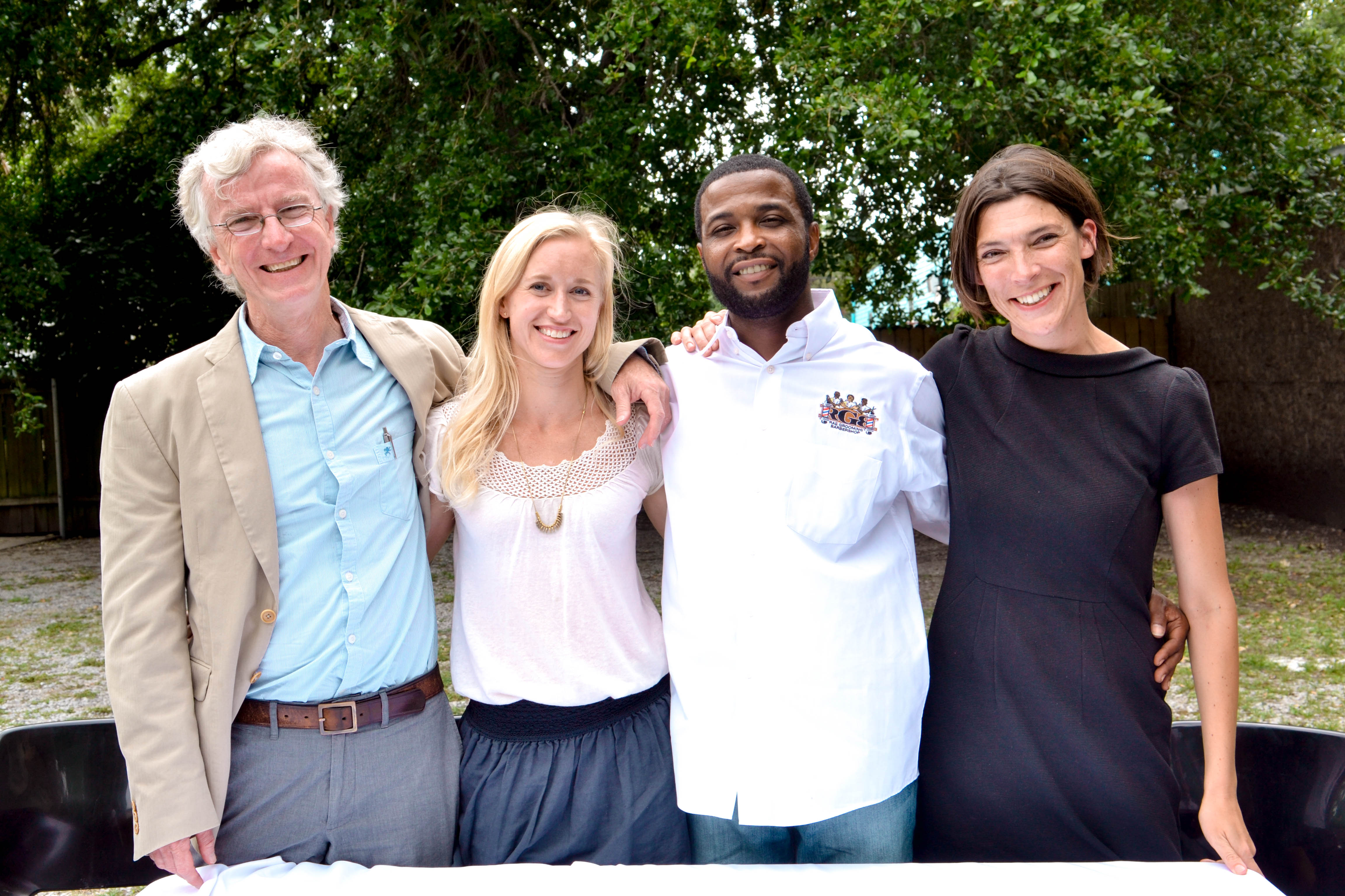 Jerome Morgan with Rob McDuff, Kristin Wenstrom, and Emily Maw.