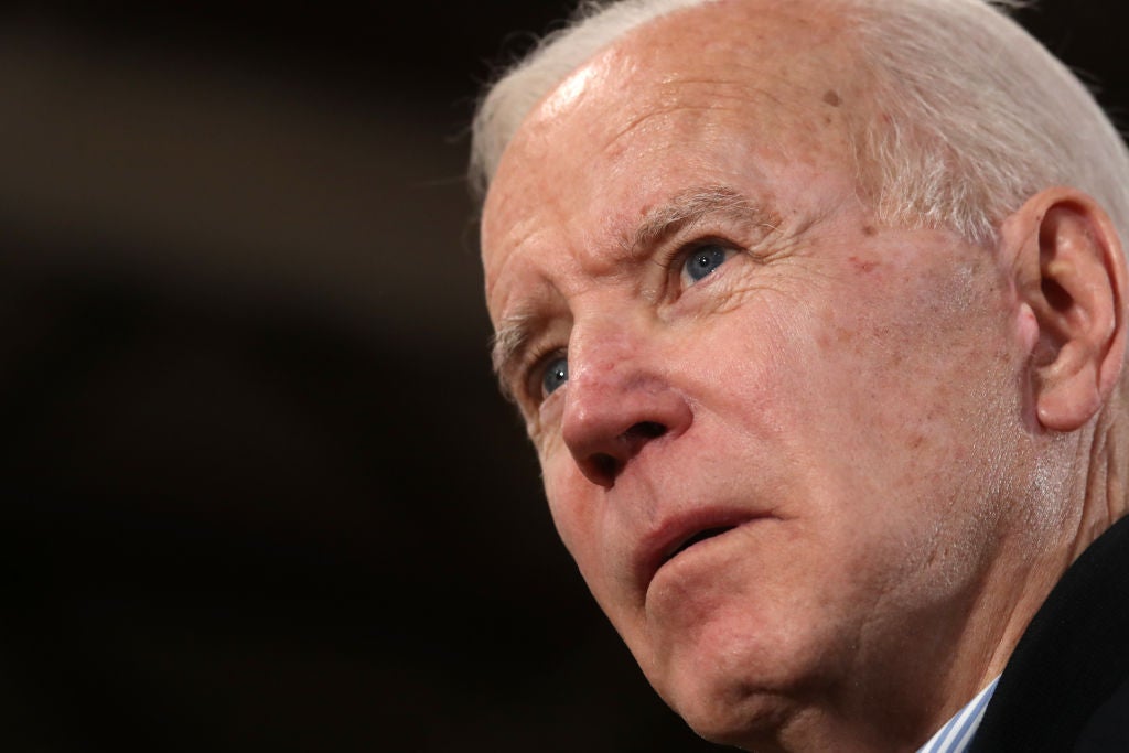 Close-up of Biden's face